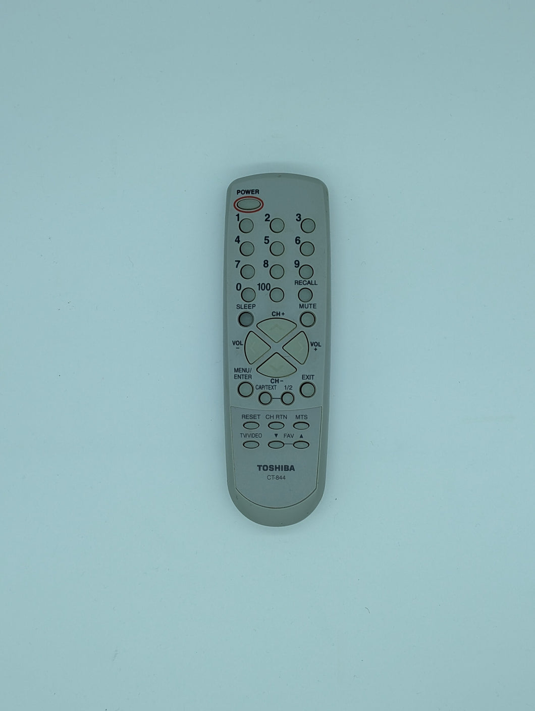 CT-844 TOSHIBA TV REMOTE - USED