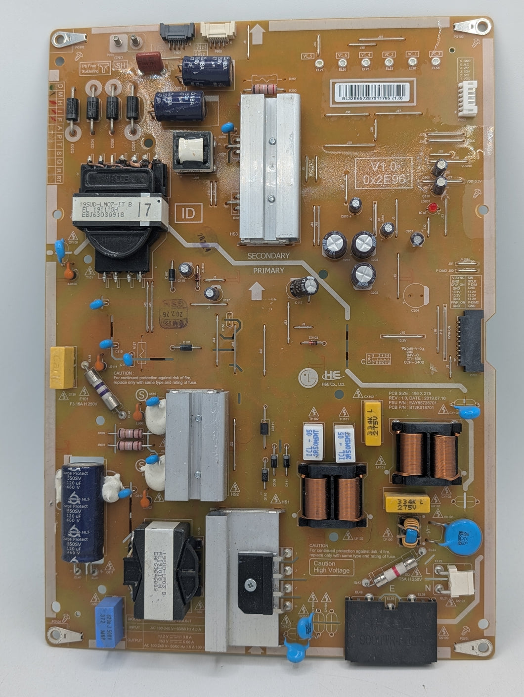 EAY65728701 POWER BOARD FOR AN LG TV (49UH5F-H)