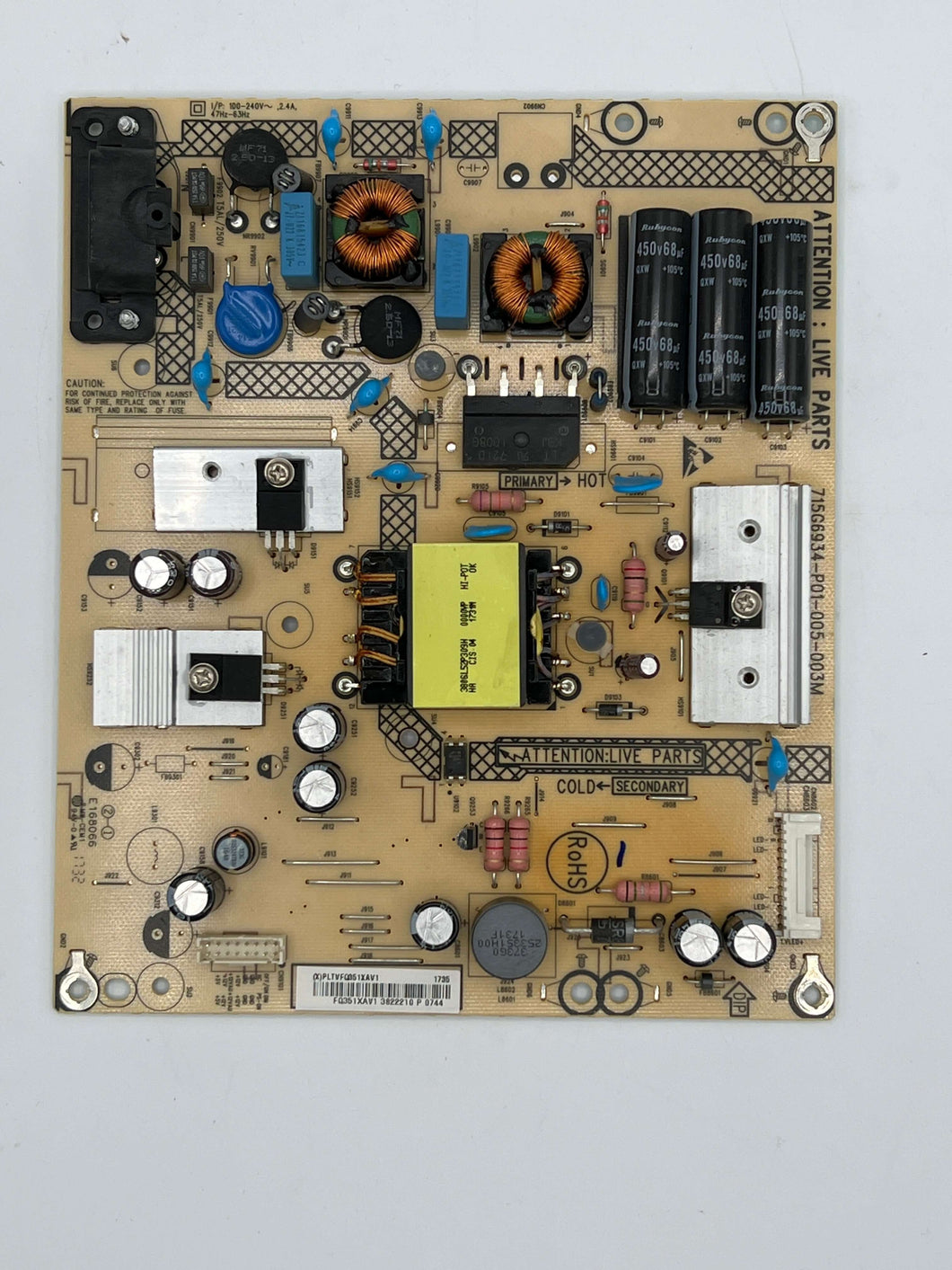 PLTVFQ351XAV1 POWER BOARD FOR SHARP LC-43LB481U