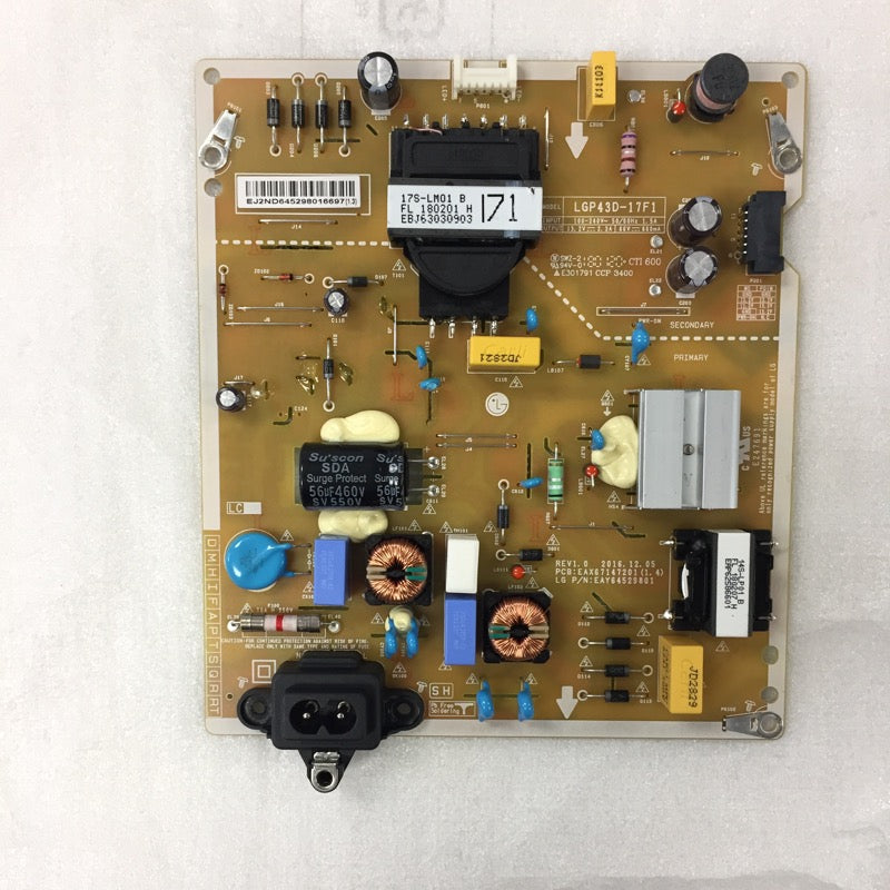 EAY64529801 POWER BOARD FOR AN LG TV(43LV570H-UA)