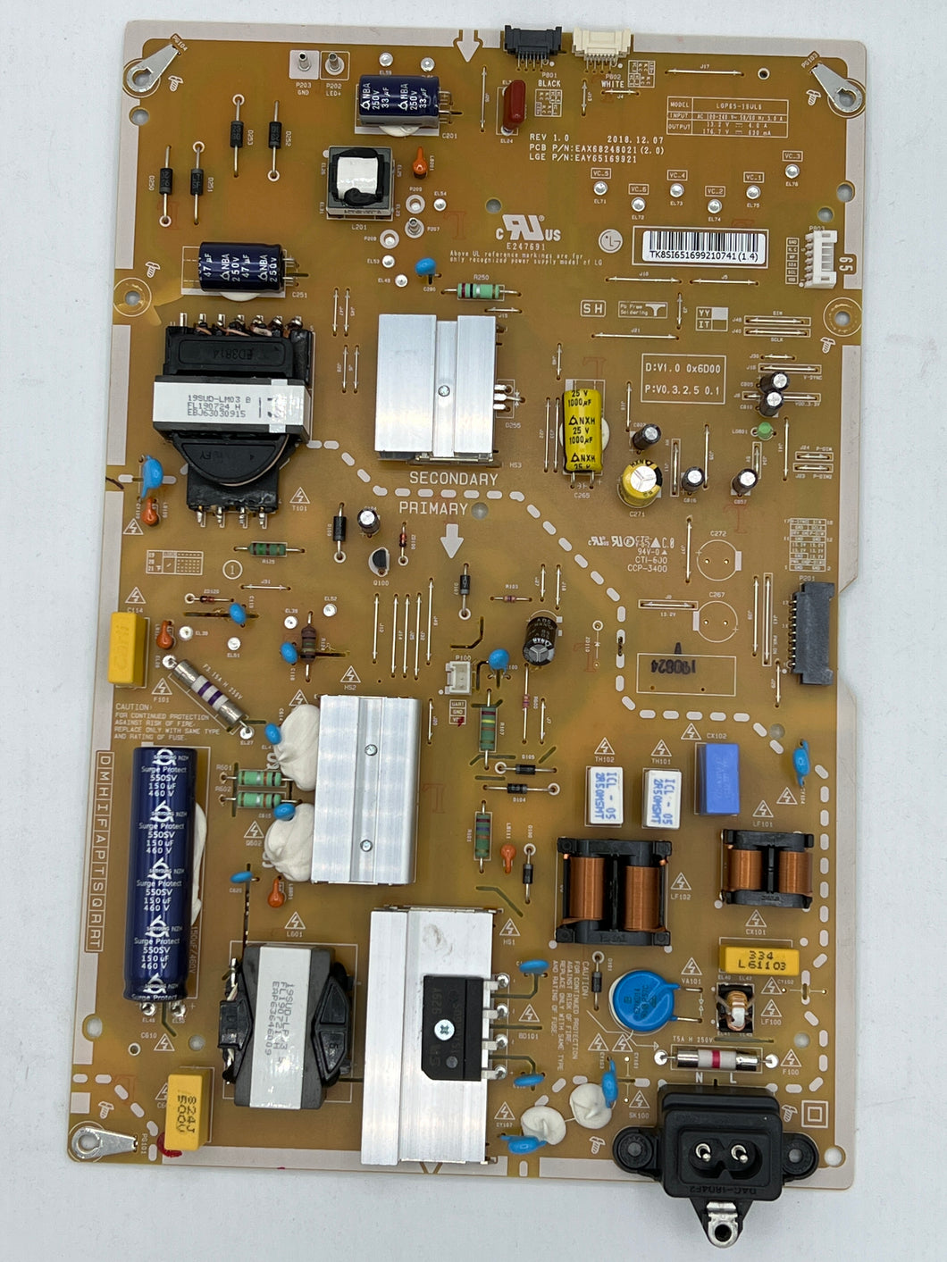 EAY65169921 POWER BOARD FOR AN LG TV(65SM8600PUA AND MORE)