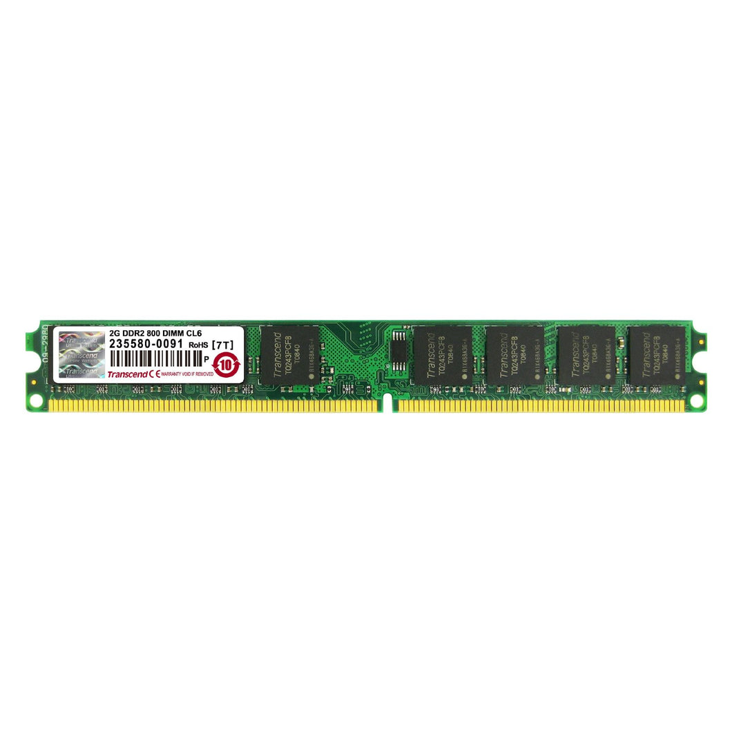Transcend 2 GB JetRam DDR2 800MHz 240pin CL5 DIMM Memory JM800QLU-2G (Green-Black)
